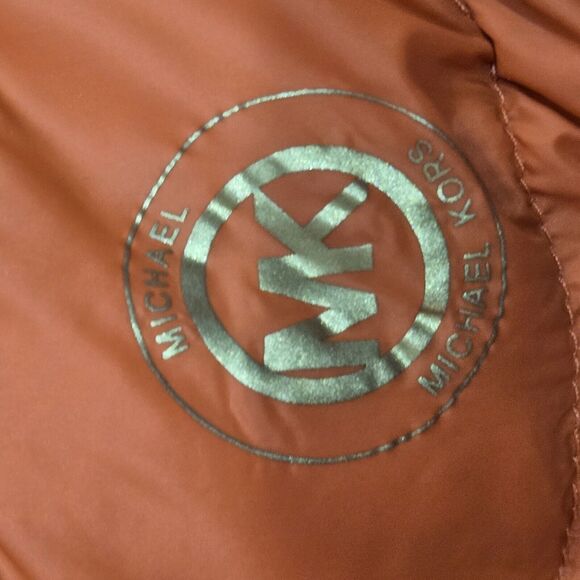 Michael Kors Down Packable Jacket Coat Orange Removable Hood Puffer PL - Picture 12 of 16